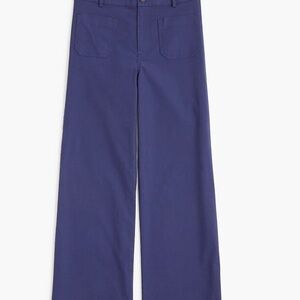 J. Crew Deep Navy Wide-Leg Trousers